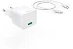 Schnellladeger&auml;t mit Ladekabel USB-C, Mini-Ladeger&auml;t, PD, 20 W, 1 m, Wei&szlig;