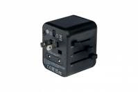 Universal-Reiseadapter UTA-02, USB-C PD, USB-A QC, Schwarz