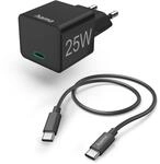 Schnellladeger&auml;t mit Ladekabel USB-C, Mini-Ladeger&auml;t, PD, 25W, 1 m, Schwarz