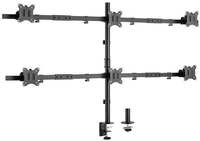 "17""-32"" Schwenkbare 6-Monitor-Schreibtischhalterung, Schwarz"