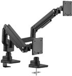 "17""-35"" Schwerlast-Doppelmonitor-Schreibtischhalterung, Schwarz"