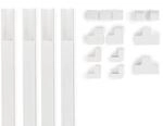 Kabelkanal-Set, 4 St&uuml;ck, selbstklebend, 1 m, inkl. Verbindungsst&uuml;cke, Wei&szlig;