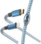 "Ladekabel ""Reflective"", USB-C - Lightning, 1,5 m, Nylon, Blau (00201561)"