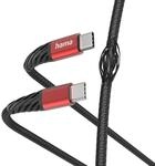 "Ladekabel ""Extreme"", USB-C - USB-C, 1,5 m, Nylon, Schwarz/Rot (00201542)"