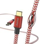 "Ladekabel ""Reflective"", USB-C - USB-C, 1,5 m, Nylon, Rot (00201560)"