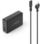 Ladestation 5 Ports, GaN, Schnellladeger&auml;t, 3xUSB-C, 2xUSB-A, PD, 140 W, SW