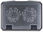 "Laptop-K&uuml;hler ""Aluminium"", neigbar, leise, 2 L&uuml;fter, bis 40 cm (15,6""), SW