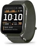 Venu X1, Moosgr&uuml;n mit Titanr&uuml;ckseite ComfortFit-Nylonarmband Moosgr&uuml;n Smartwatch