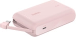 BoostCharge Powerbank 10K mit integriertem Kabel, rosa