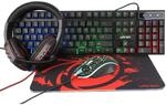 HAWK Gaming Set - 4-in-1 LED Gaming Kit mit Tastatur, Maus, Headset & Mauspad