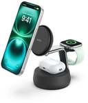 UltraCharge Pro Rabatt Magnetische 3-in-1-Ladestation mit Qi2 (25 W), schwarz