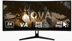 Nova, Schwarz, 34 Zoll, Curved, WQHD, VA, 165 Hz, 1 ms Gaming-Monitor