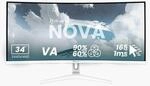 Nova, Wei&szlig;, 34 Zoll, Curved, WQHD, VA, 165 Hz, 1 ms Gaming-Monitor