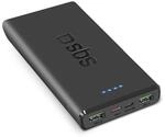 Powerbank mit 10000 mAh mit Power-Delivery-Technologie (PD) &uuml;ber 20W, Schwarz