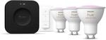 "Starter Set ""White & Color Ambiance""LED-Lampe, GU10, 3er-Pack+Bridge+Dimmer