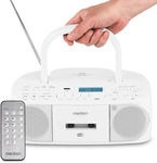 MD400003 LIFE DRX-1 wei&szlig; Radiorekorder mit CD-Spieler und Kassettendeck
