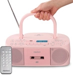 MD400003 LIFE DRX-1 rosa Radiorekorder mit CD-Spieler und Kassettendeck