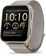 Venu X1, Softgold mit Titanr&uuml;ckseite und ComfortFit-Nylonarmband French Gray