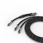 Subwoofer-Kabel + Adapter Cinch-Kup. - 2 Cinch-St., Gewebe, vergoldet, 8 m...