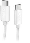 Textilkabel mit Kabelhalter, USB-C auf USB-C, 1,5 m, Wei&szlig;