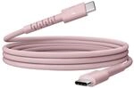 "USB-C zu USB-C silikon geflochtenes Kabel ""FlexWave"" 2m, 100W Pastel Pink