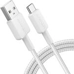 322 USB-A auf USB-C Kabel (90cm, Geflochten), Wei&szlig;