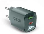 Wandladeger&auml;t mit LCD-Bildschirm, USB-C-PD-30W-Ausgang, USB-A-18W-Ausgang, Hellblau