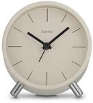 "Funkwecker ""Flores"", analog, ohne Ticken, Grau/Beige (00222229)"