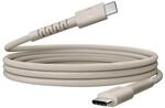 "USB-C zu USB-C silikon geflochtenes Kabel ""FlexWave"" 2m, 100W Silky Sand