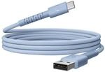"USB-A zu USB-C silikon geflochtenes Kabel""FlexWave"" 2m, Vivid Blue (00231889)"
