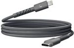 "USB-C zu Lightning silicon geflochtenes Kabel ""FlexWave"" 70cm, Storm Grey