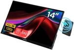 Tragbarer Touchscreen Monitor Light 14 Zoll, 10-Punkt-Multitouch, Full HD, IPS, 6 ms