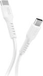 Daten- und Ladekabel USB-C auf USB-C mit 1 Meter L&auml;nge, wei&szlig;