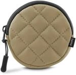 Kopfh&ouml;rertasche f&uuml;r In-Ear und Zubeh&ouml;r, Karabiner, rund, Organizer, Beige