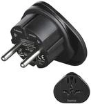 Reiseadapter Typ E und F, 3-polig, universal, Welt nach Europa, Schwarz (00223454)