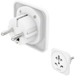 Reiseadapter Typ E und F, 3-polig, universal, Welt nach Europa, Wei&szlig; (00223455)