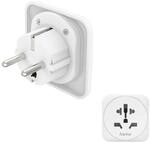Reiseadapter Typ E und F, 3-polig, universal, Welt nach Europa, Wei&szlig; (00223462)