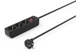 Steckdosenleiste, 3-fach, mit Schalter, 1,4 m, Schwarz (00223013)
