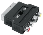 Video-Adapter, S-VHS-Kupplung/3 Cinch-Kupplungen - Scart-Stecker, 4-polig...