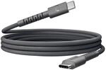"USB-C zu USB-C silikon geflochtenes Kabel ""FlexWave"" 2m, 100W Storm Grey