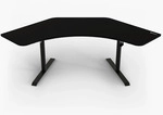 Arena Angelo Gaming-Tisch, Pure Black, 225 x 71 x 71-81 cm, gewinkelt