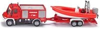 Modellauto Unimog Feuerwehr mit Boot 1636