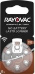 H&ouml;rger&auml;tebatterie TYP 312, 6er Blister