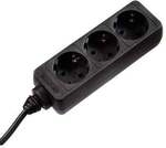 Steckdosenleiste 3-fach, Schwarz, 1,4 m (00030391)