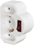 Multistecker, 3-fach, 2 Euro/1 Schutzkontakt-Steckdose, Schalter, Wei&szlig; (00108846)