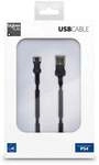 PS4 Ladekabel, 3m, schwarz Playstation-Zubeh&ouml;r