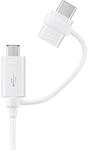 Datenkabel Micro-USB zu USB-A inkl USB-C Adapter, Wei&szlig;