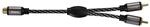 Subwoofer-Kabel + Adapter, Cinch-Kup. - 2 Cinch-St., Gewebe, verg., 3,0 m...