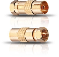 Adapter F-Stecker Koaxial m & w 2St