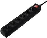 Steckdosenleiste, 6-fach, mit Schalter, 5 m, Schwarz (00137266)